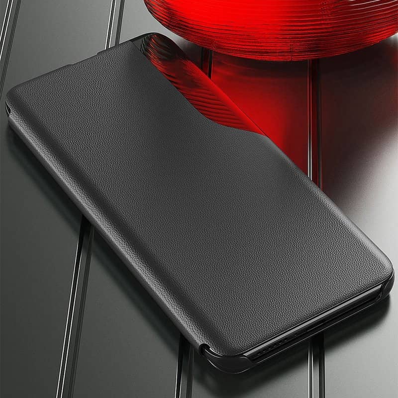 Активен Калъф за Honor Magic 8 Lite, View Window Leather Case, Червен (4)