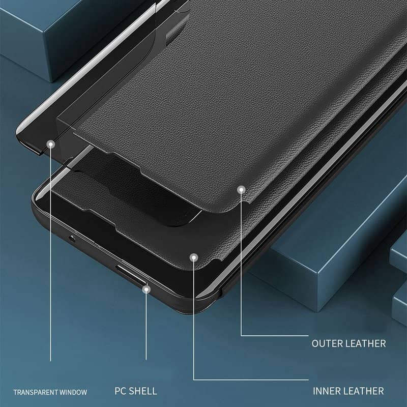 Активен Калъф за Honor Magic 8 Lite, View Window Leather Case, Червен (5)