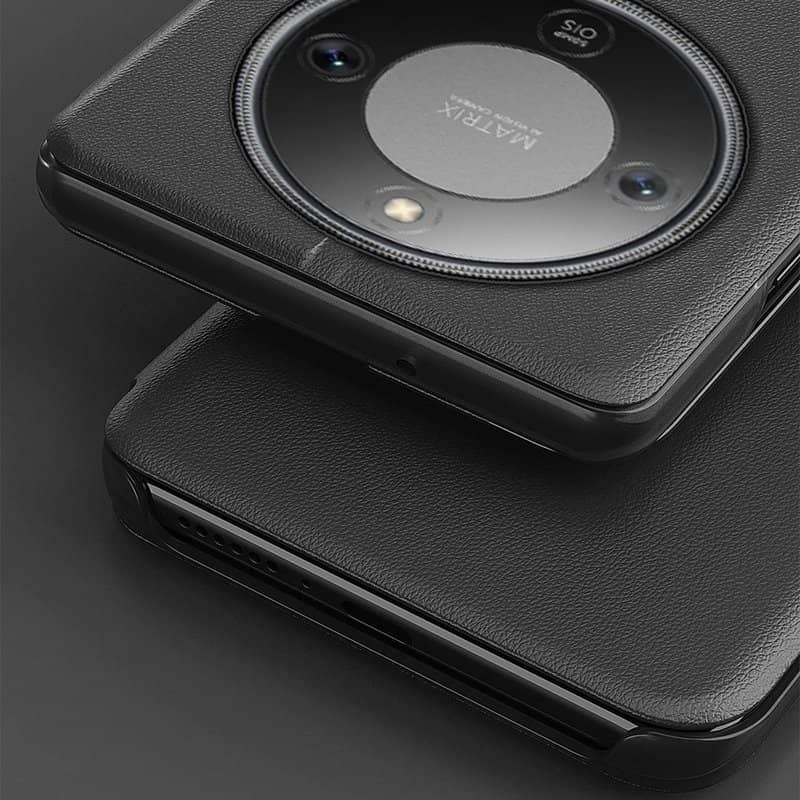 Активен Калъф за Honor Magic 8 Lite, View Window Leather Case, Черен (7)