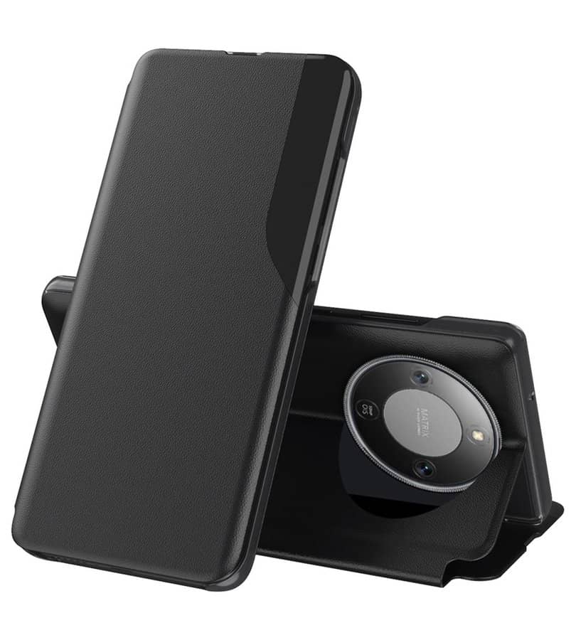 Активен Калъф за Honor Magic 8 Lite, View Window Leather Case, Черен