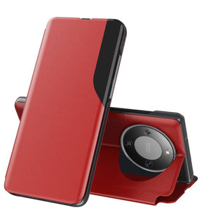 Активен Калъф за Honor Magic 8 Lite, View Window Leather Case, Червен