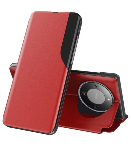 Активен Калъф за Honor Magic 8 Lite, View Window Leather Case, Червен