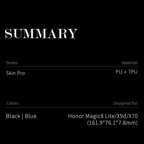 Кожен Калъф за Honor Magic 8 Lite, Dux Ducis Skin Pro Book Case, Черен (10)