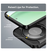 Противоударен Калъф за Honor Magic 8 Lite, Premium Carbon Case, Черен (7)