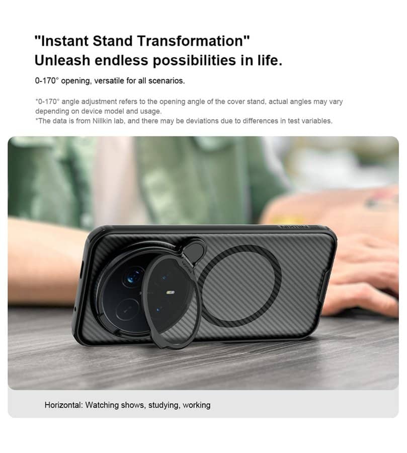 Magsafe Калъф за Honor Magic 8 Pro, Nillkin CamShield Prop Mag Case, Черен (7)