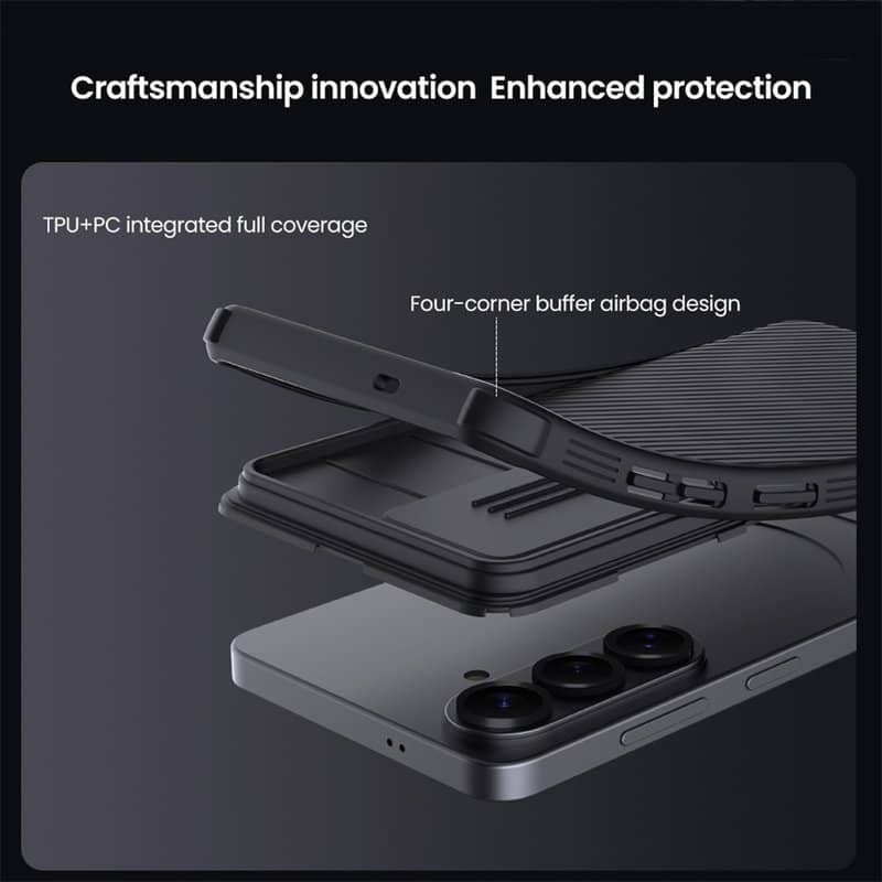 Калъф с Плъзгач за Камера за Samsung S26, Nillkin CamShield Pro Case, Черен (10)