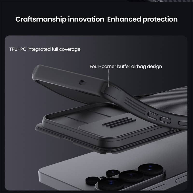 Калъф с Плъзгач за Камера за Samsung S26 Ultra, Nillkin CamShield Pro Case, Черен (10)