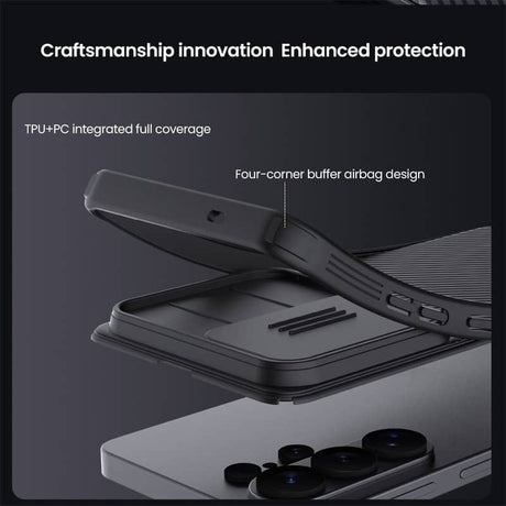 Калъф с Плъзгач за Камера за Samsung S26 Ultra, Nillkin CamShield Pro Case, Черен (10)
