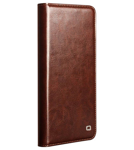 Кожен Калъф за Samsung S26, Qialino Book Case, Кафяв (5)