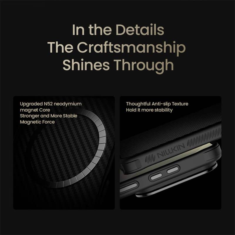 Magsafe Калъф за Samsung S26 Ultra, Nillkin CamShield CarboProp Mag Case, Черен (9)
