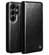 Кожен Калъф за Samsung S26 Ultra, Qialino Book Case, Черен
