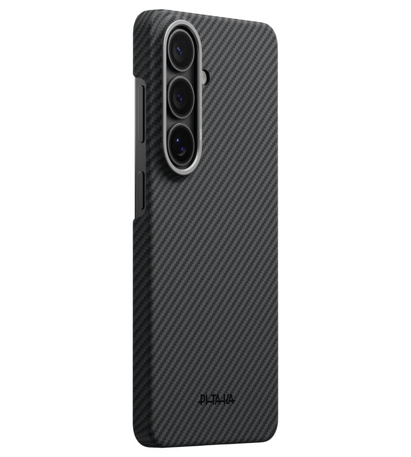 Magsafe Калъф за Samsung S26 Plus, Pitaka Edge Case Black/Grey, Черен (2)