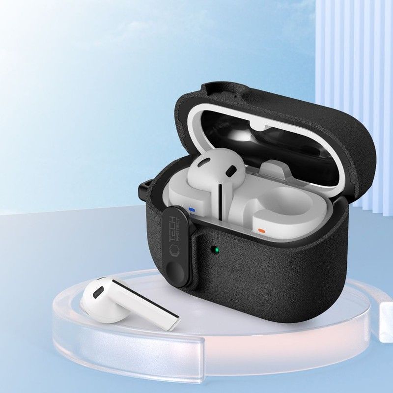 Силиконов Калъф за Samsung Galaxy Buds 3 Pro/ 3 FE/ 3, Tech-Protect Slim Hook Case, Черен (4)