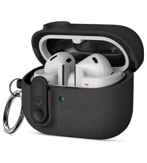 Силиконов Калъф за Samsung Galaxy Buds 3 Pro/ 3 FE/ 3, Tech-Protect Slim Hook Case, Черен