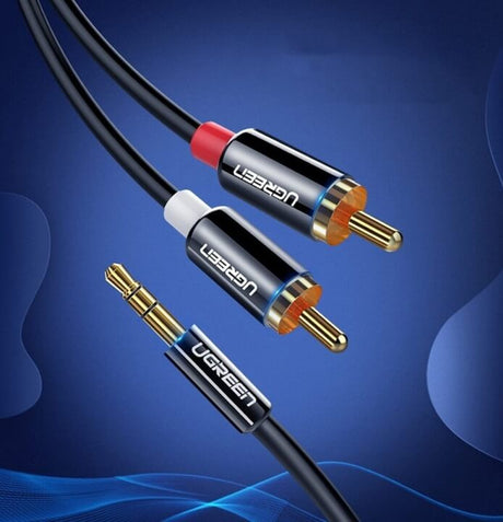 Аудио Кабел, Ugreen AV116 Jack 3.5mm към 2 x RCA 5m, Черен (2)