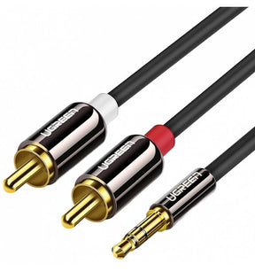Аудио Кабел, Ugreen AV116 Jack 3.5mm към 2 x RCA 5m, Черен