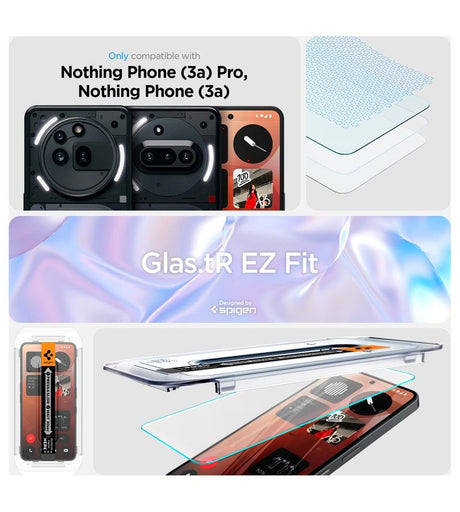 Стъклен Протектор за Nothing Phone 3A Pro/ 3A, Spigen EZ Fit Glass tR, Прозрачен (6)