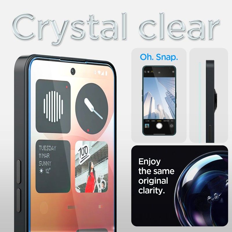 Стъклен Протектор за Nothing Phone 3A Pro/ 3A, Spigen EZ Fit Glass tR, Прозрачен (5)