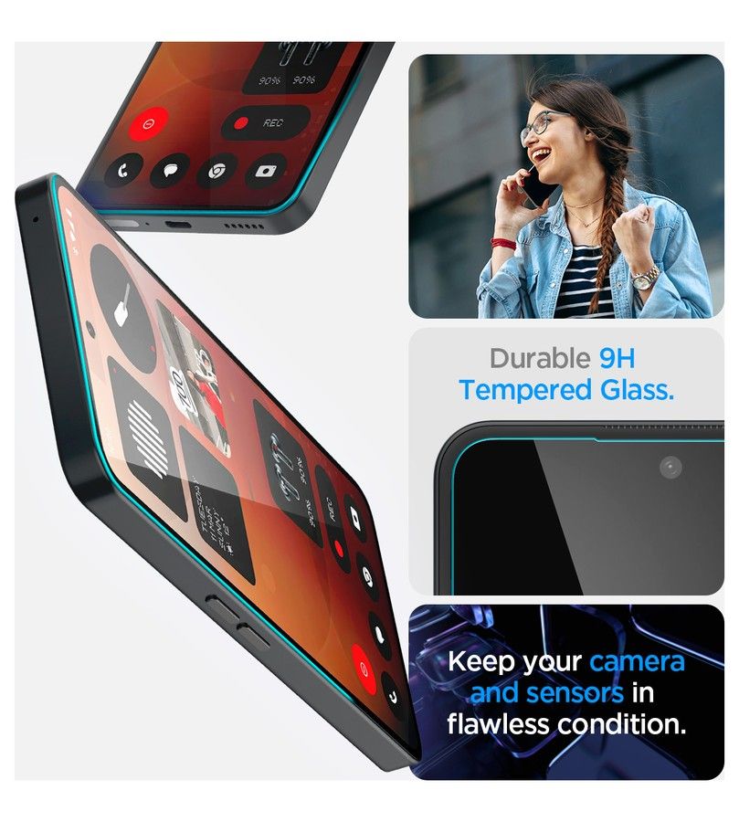 Стъклен Протектор за Nothing Phone 3A Pro/ 3A, Spigen EZ Fit Glass tR, Прозрачен (4)