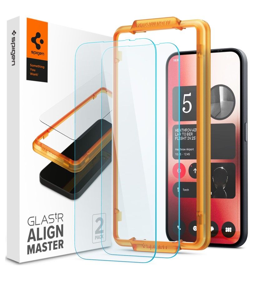 Стъклен Протектор за Nothing Phone 2A/ Plus, Spigen Align Master Glass Tr 2бр., Прозрачен