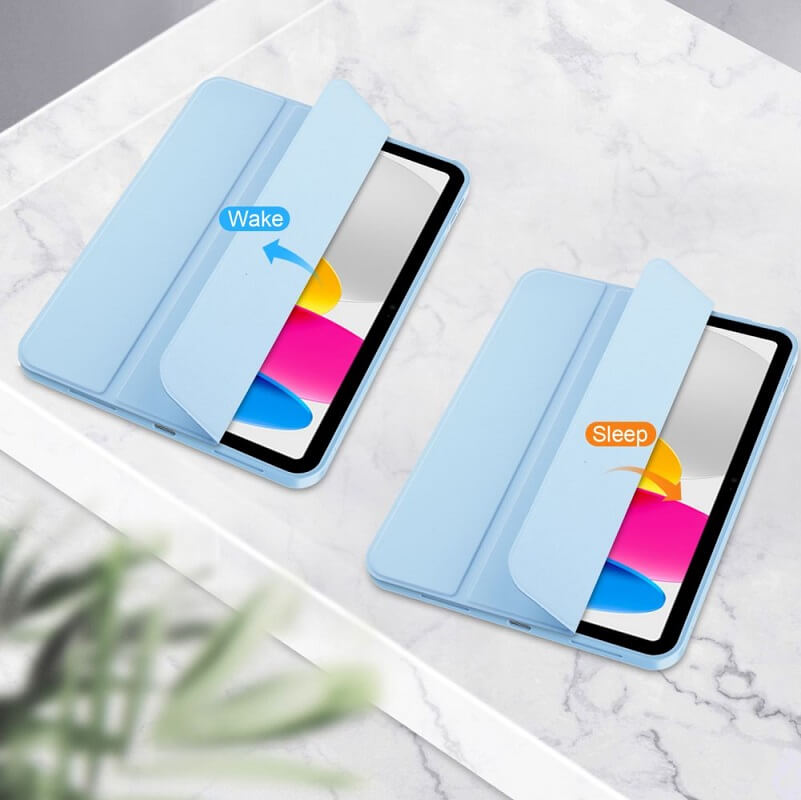 Защитен Калъф за Калъф за  iPad 11th 2025 A16/ 10th 2022, Tech-Protect Trifold Slim Pen Case, Син (3)