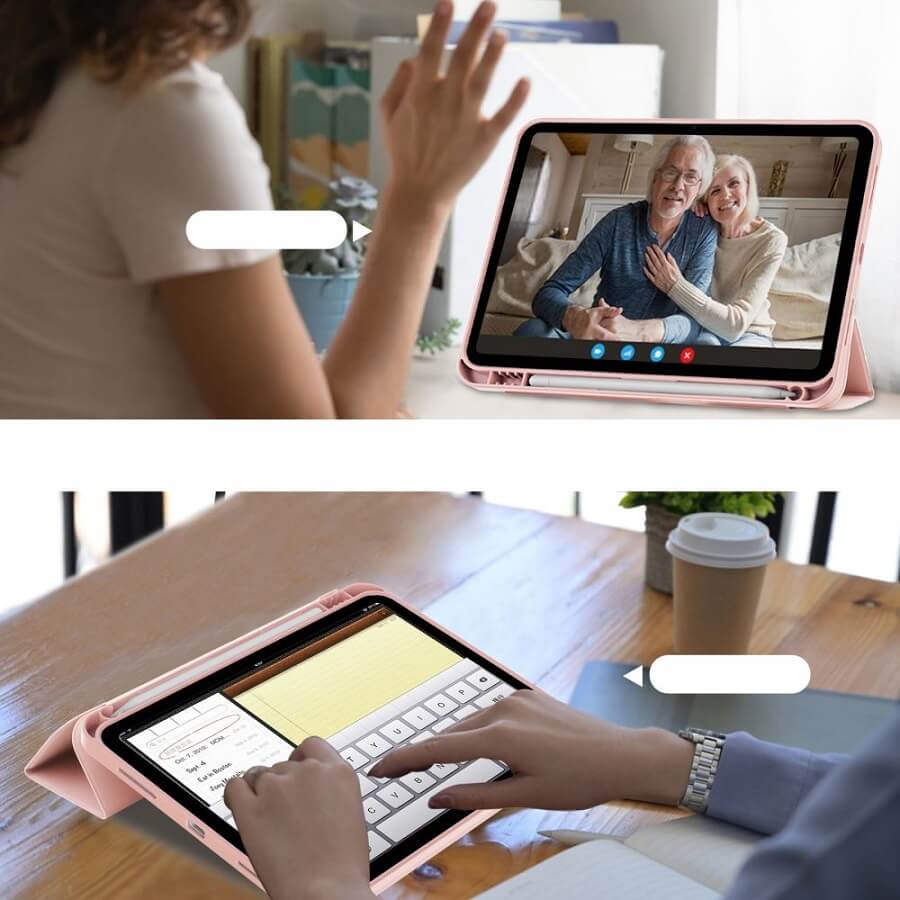 Защитен Калъф за Калъф за iPad 11th 2025 A16/ 10th 2022, Tech-Protect Trifold Slim Pen Case, Розов (4)