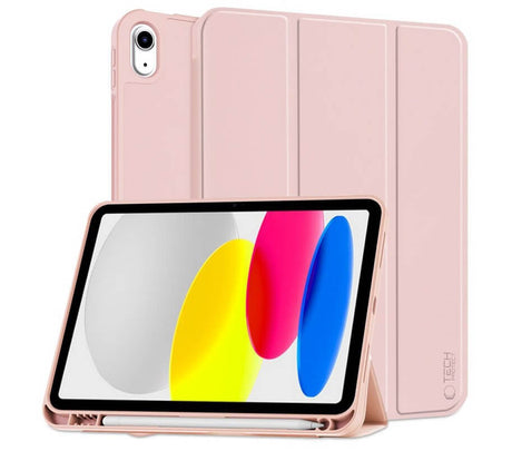 Защитен Калъф за Калъф за iPad 11th 2025 A16/ 10th 2022, Tech-Protect Trifold Slim Pen Case, Розов