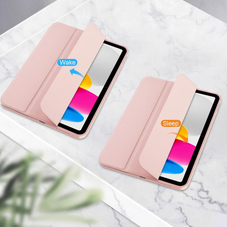 Защитен Калъф за Калъф за iPad 11th 2025 A16/ 10th 2022, Tech-Protect Trifold Slim Pen Case, Розов (3)