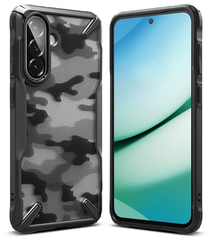 Противоударен Хибриден Калъф за Samsung A36, Ringke Fusion X Camouflage Case, Черен