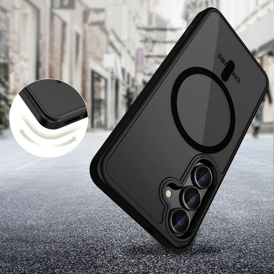Magsafe Калъф за Samsung S25 Edge, Tech-Protect MagMat Case, Черен (4)