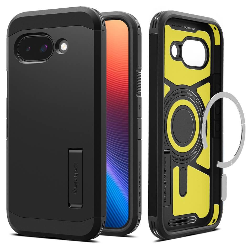 Magsafe Противоударен Калъф за Google Pixel 9A, Spigen Tough Armor Case, Черен (3)
