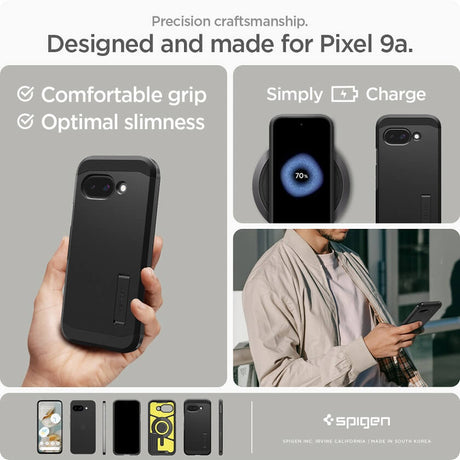 Magsafe Противоударен Калъф за Google Pixel 9A, Spigen Tough Armor Case, Черен (11)