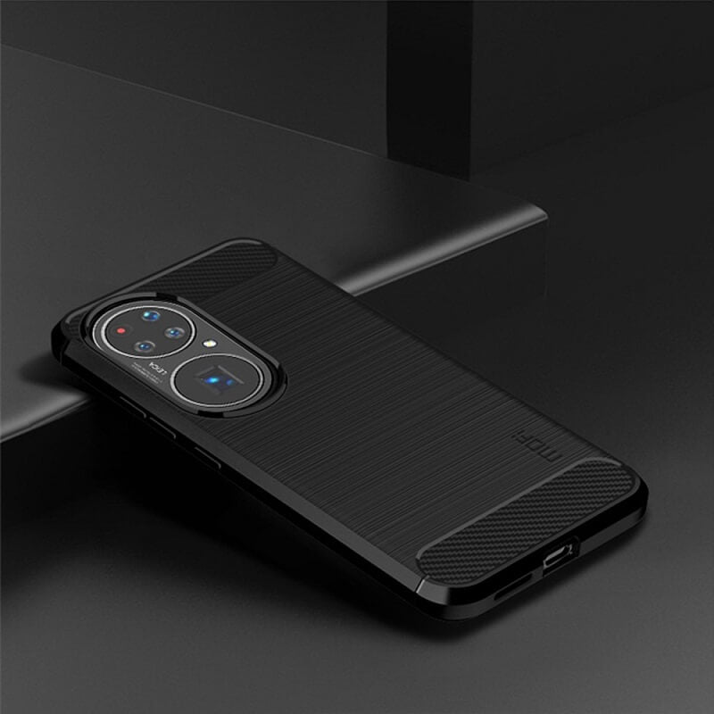 Противоударен Калъф за Huawei P50 Pro, Premium Carbon Case, Черен (3)
