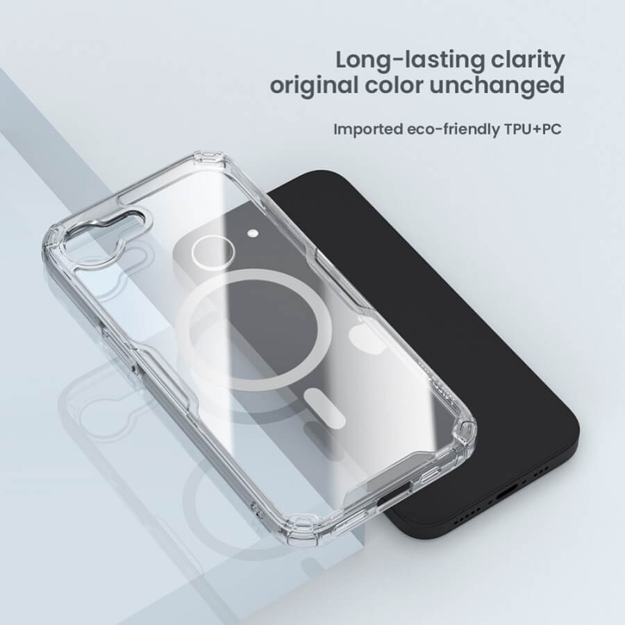 Magsafe Калъф за iPhone 17e/ 16e, Nillkin Nature Pro Case, Прозрачен (8)
