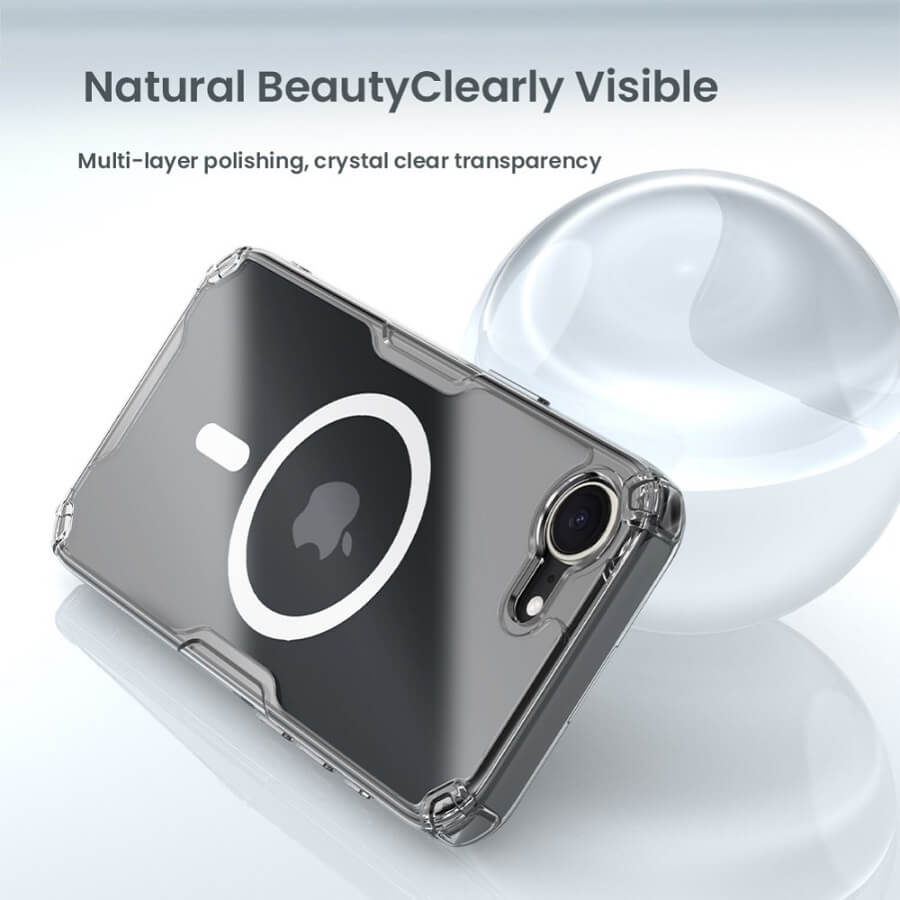 Magsafe Калъф за iPhone 17e/ 16e, Nillkin Nature Pro Case, Прозрачен (7)