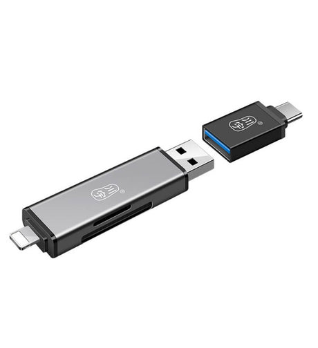 USB и Card Reader за iPhone/iPad/Mac (Lightning), Сив