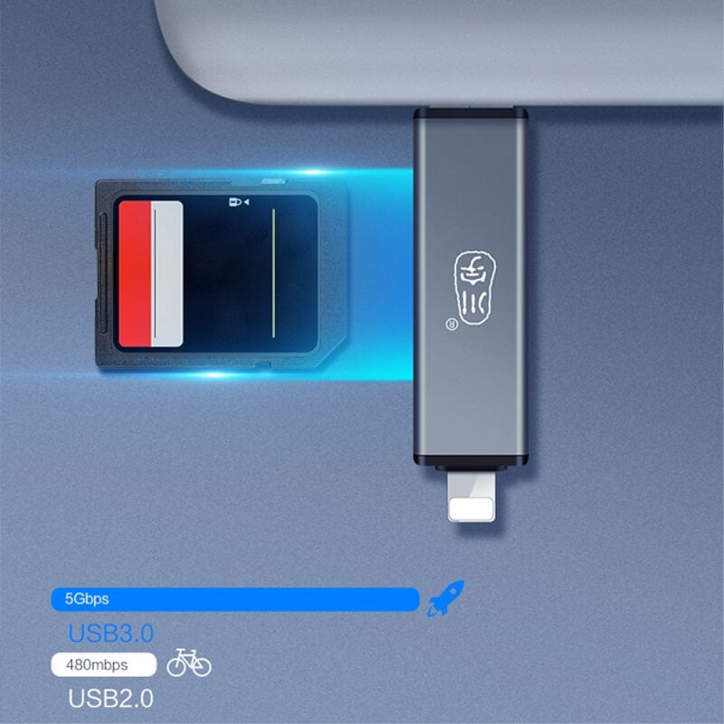 USB и Card Reader за iPhone/iPad/Mac (Lightning), Сив (7)