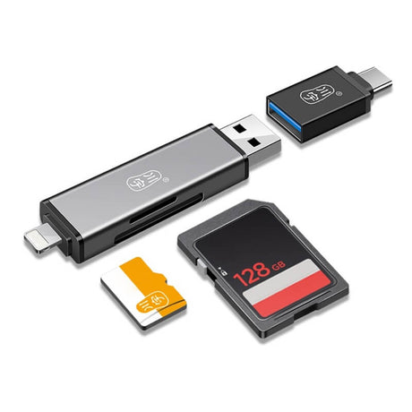 USB и Card Reader за iPhone/iPad/Mac (Lightning), Сив (2)