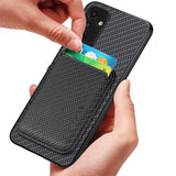 Калъф с Място за Карти за Xiaomi 15 Pro, Carbon Magsafe Wallet Case, Черен (3)