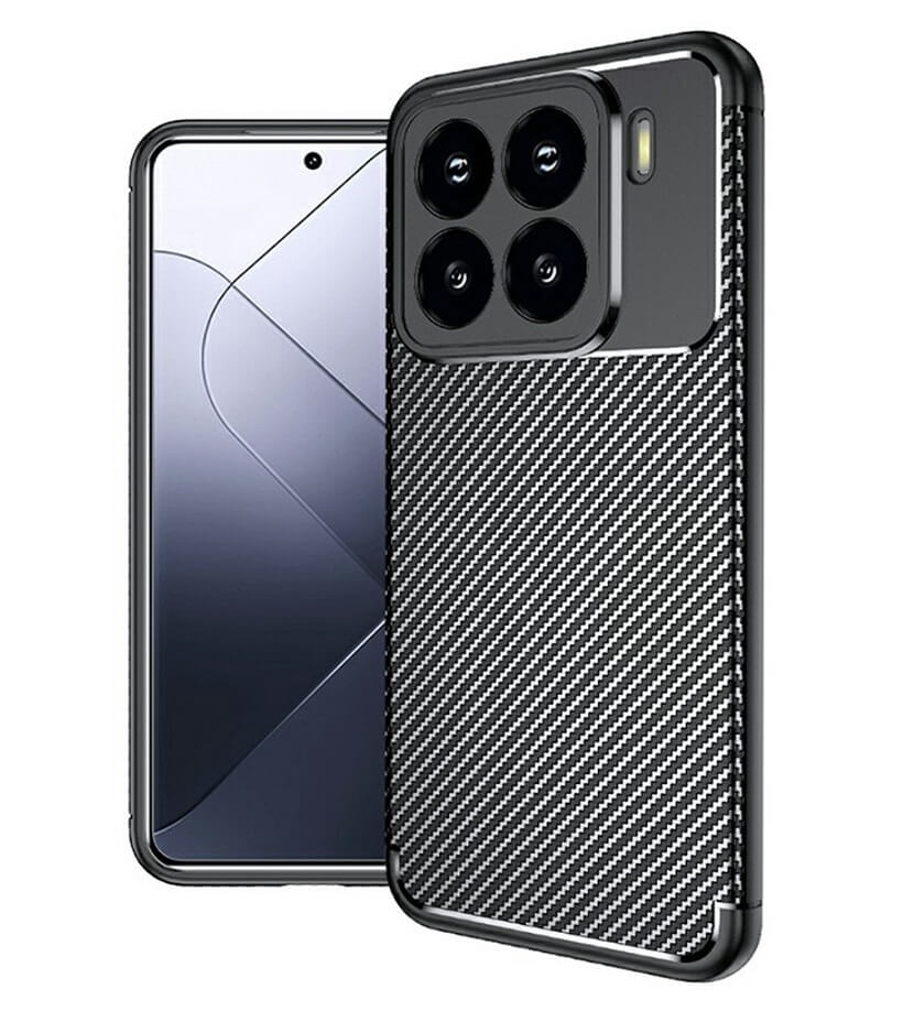 Силиконов Калъф за Xiaomi 15, New Carbon Case, Черен