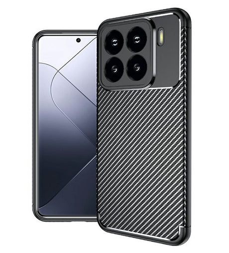 Силиконов Калъф за Xiaomi 15, New Carbon Case, Черен