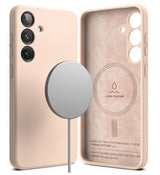 Magsafe Калъф за Samsung S25, Ringke Silicone Magnetic Case, Розов (2)