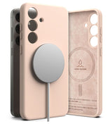 Magsafe Калъф за Samsung S25, Ringke Silicone Magnetic Case, Розов