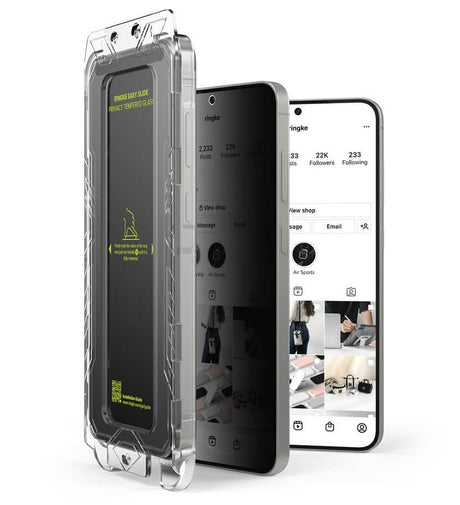 Затъмняващ Протектор за Samsung S25 Plus, Ringke Privacy Easy Slide Glass 2бр., Черен (2)