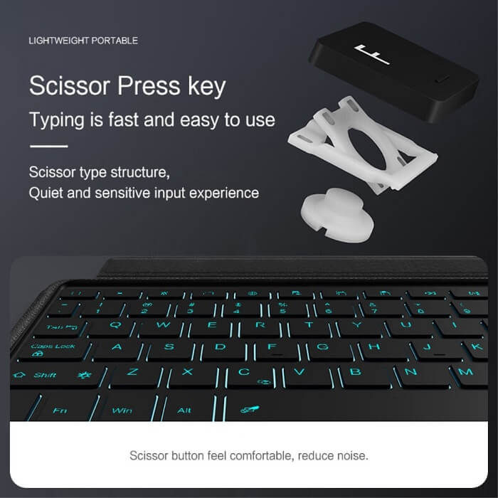 Калъф с Клавиатура за Xiaomi Redmi Pad 1/2 Pro 12.1, Keyboard Leather Case, Черен (8)