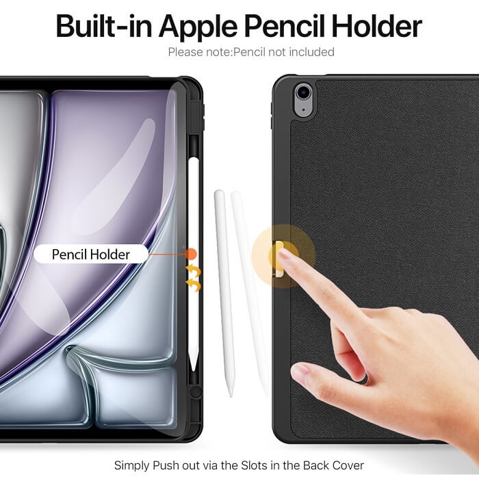 Калъф с Pen Поставка за iPad Air 13" M4/ M3/ M2, Dux Ducis Domo Case, Черен (4)