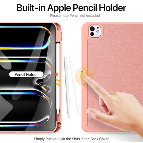 Калъф с Pen Поставка за iPad Pro 13 2025-2024, Dux Ducis Domo Case, Розов (4)