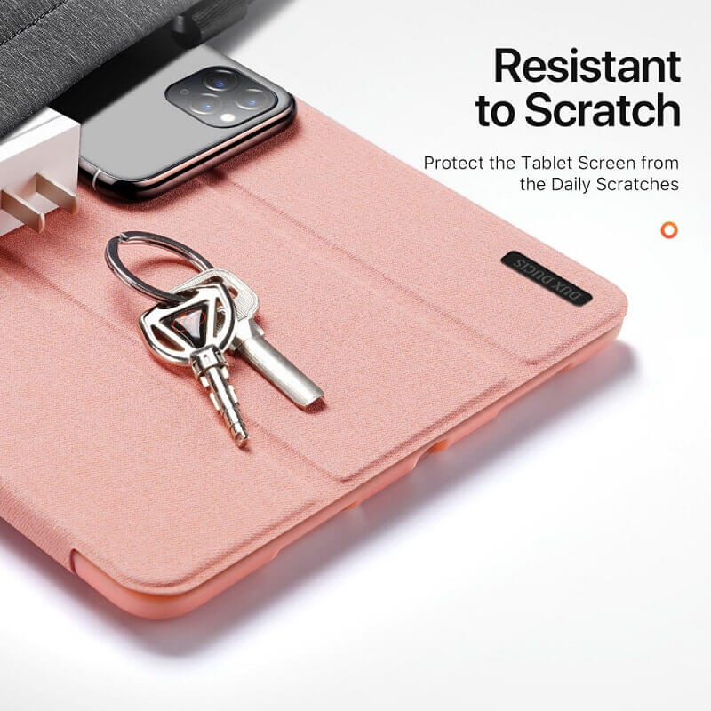 Калъф с Pen Поставка за iPad Pro 13 2025-2024, Dux Ducis Domo Case, Розов (6)