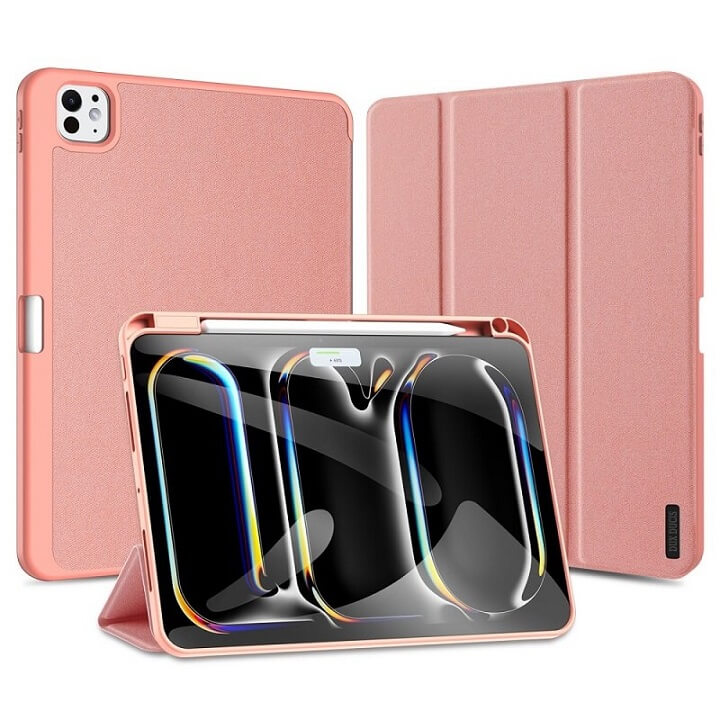 Калъф с Pen Поставка за iPad Pro 13 2025-2024, Dux Ducis Domo Case, Розов (2)