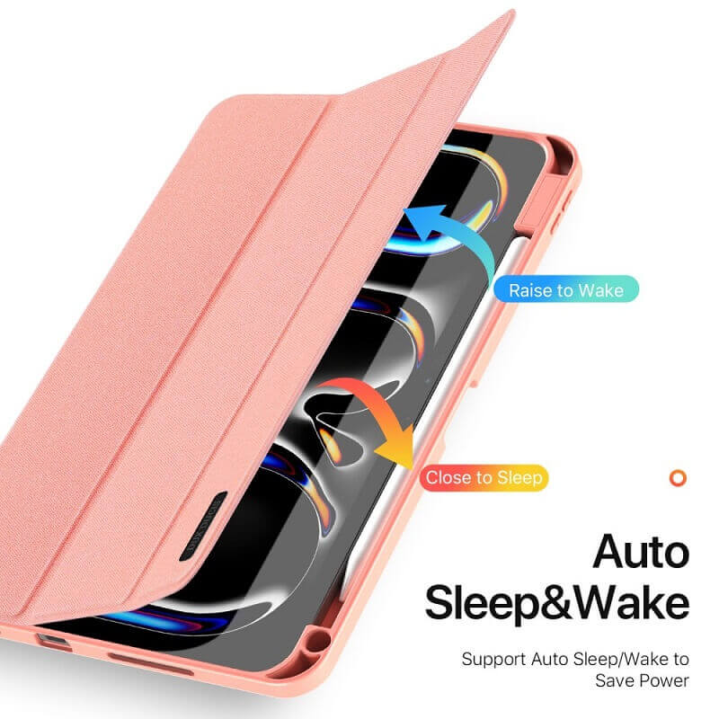Калъф с Pen Поставка за iPad Pro 13 2025-2024, Dux Ducis Domo Case, Розов (9)